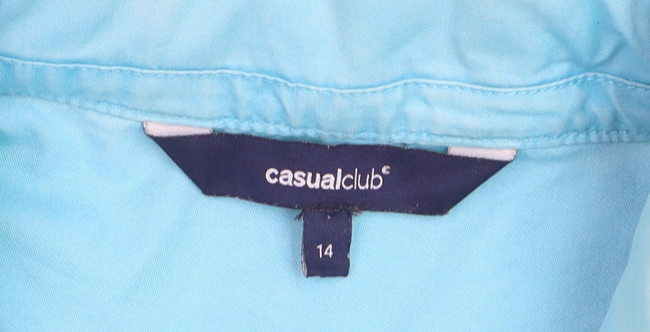 Debenhams Women's Blue Cotton Anorak Jacket Size 14