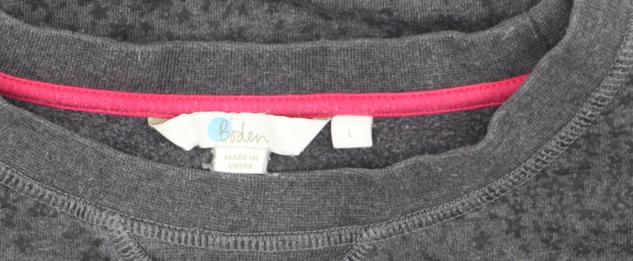Boden Women Grey Pullover Sweatshirt L Soft Textured Casual Wear