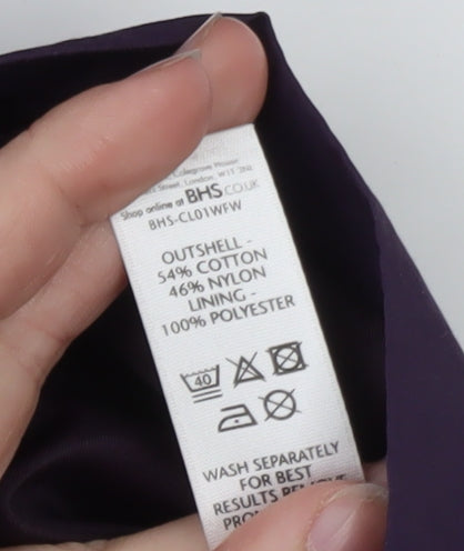 BHS Women’s Purple Hooded Long Rain Coat Size 16