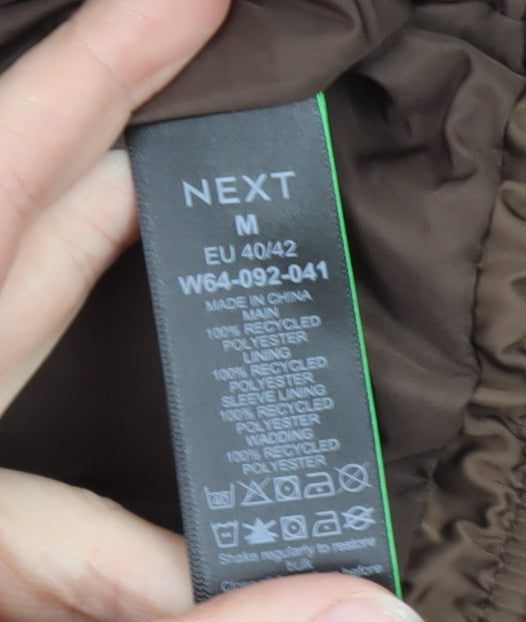 Next Women Brown Puffer Jacket Size 14 Insulated Winter Coat