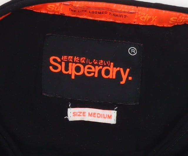 Superdry Mens Black Cotton Pullover Jumper Medium