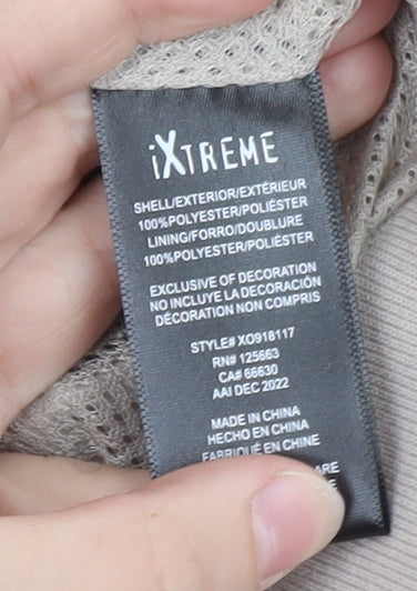 iXtreme Women Beige Bomber Jacket L Lightweight Casual Zip Up