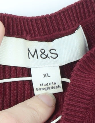 Marks and Spencer Womens Red Sleeveless Knit Tank Top XL