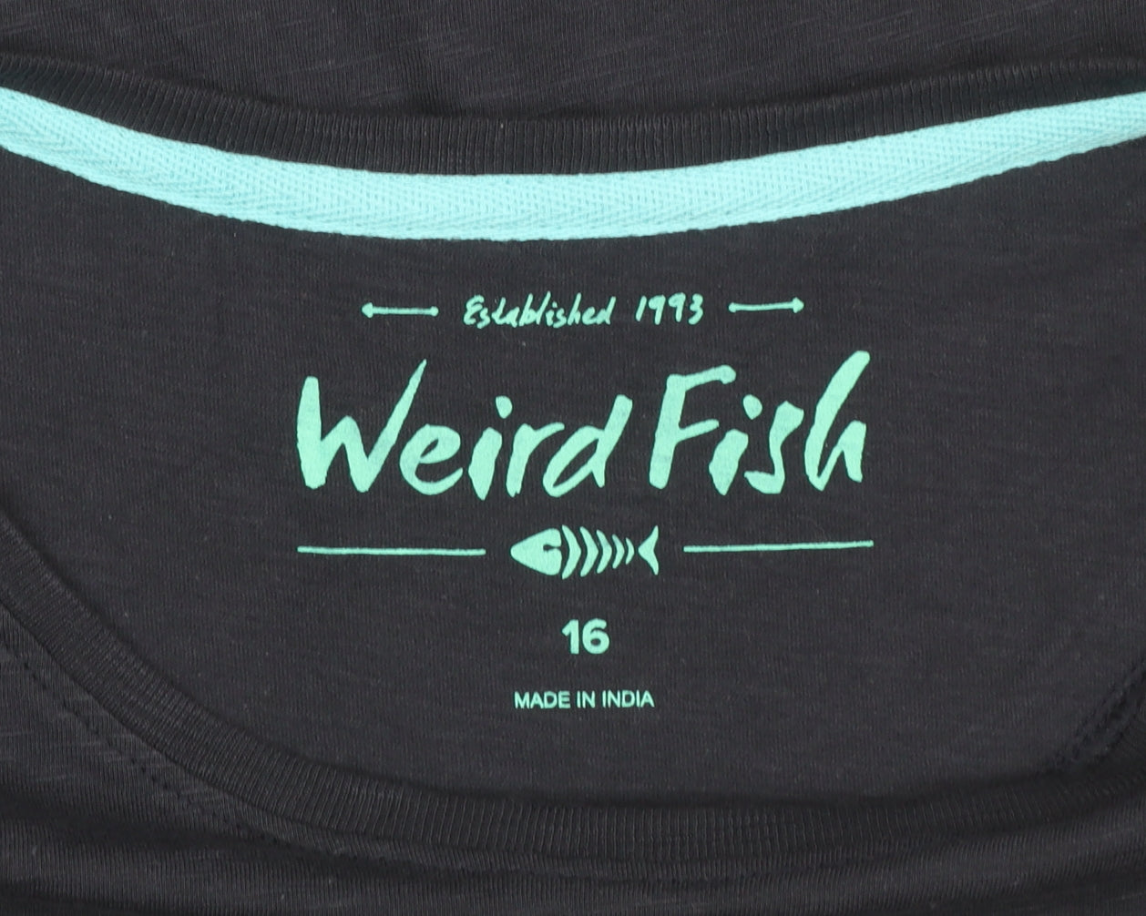 Weird Fish Women's Blue Cotton Short Sleeve T-Shirt Size 16