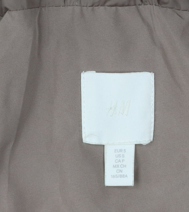 H&M Women’s Beige Long Quilted Puffer Coat Size S