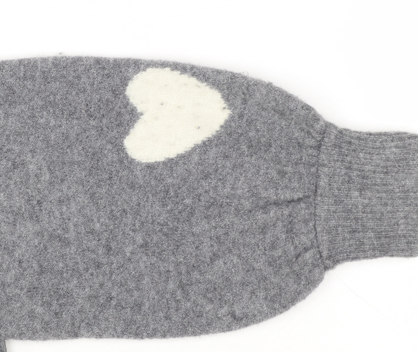 Madewell Women's Grey Heart Pullover Wool Blend Jumper XS