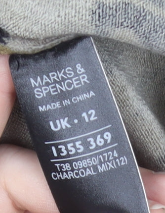 Marks and Spencer Women’s Grey Geometric Sheath Knit Dress Size 12