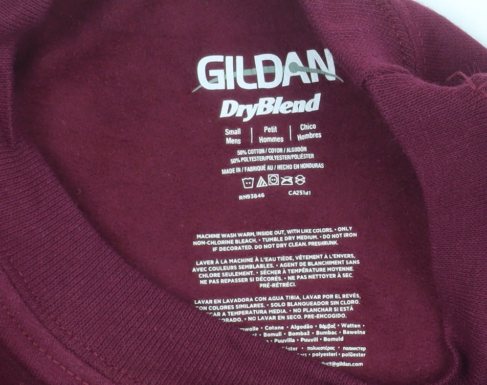 Gildan Men's Red Graphic Print Pullover Sweatshirt Small