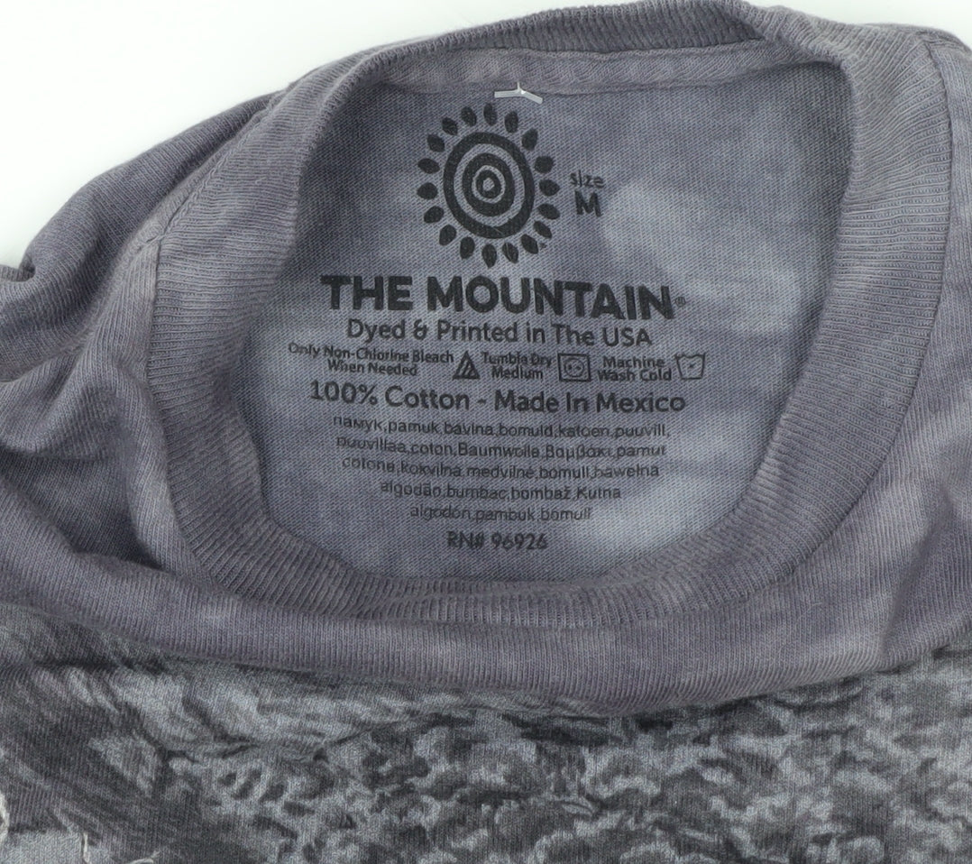 The Mountain Men's Grey Owl Graphic Long Sleeve Cotton T-Shirt M