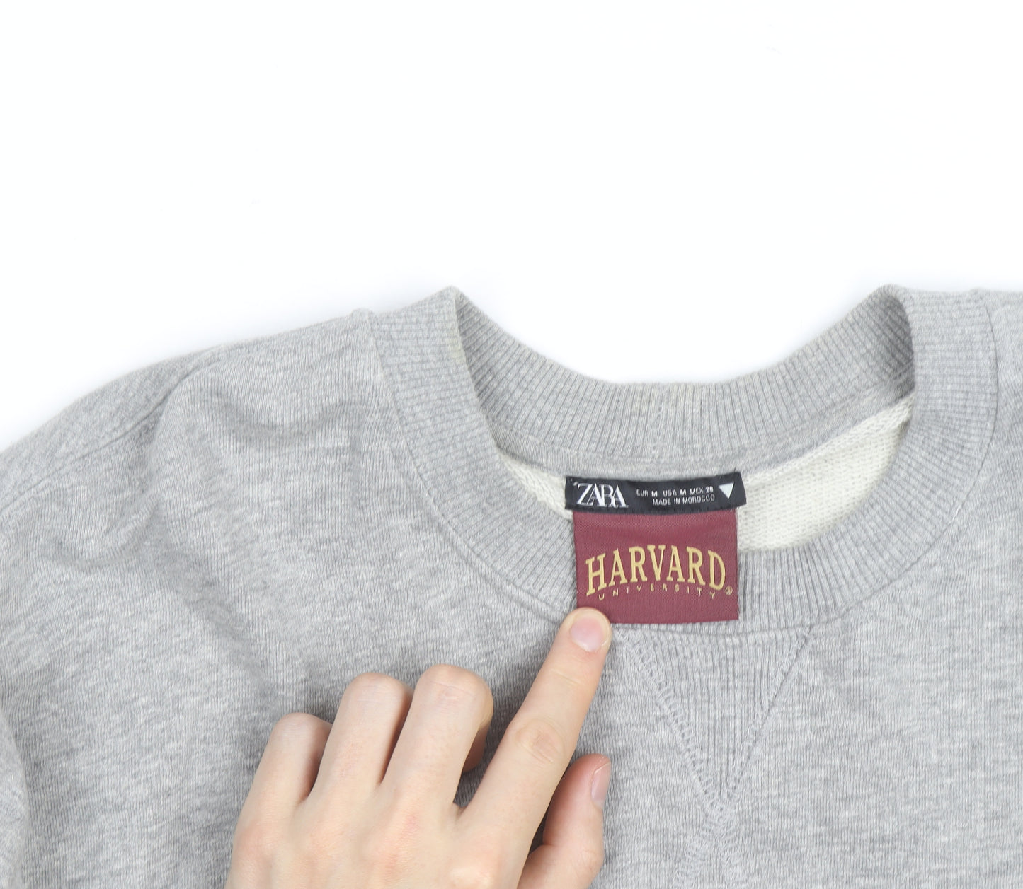 Zara Men’s Grey Harvard University Crew Neck Sweatshirt L