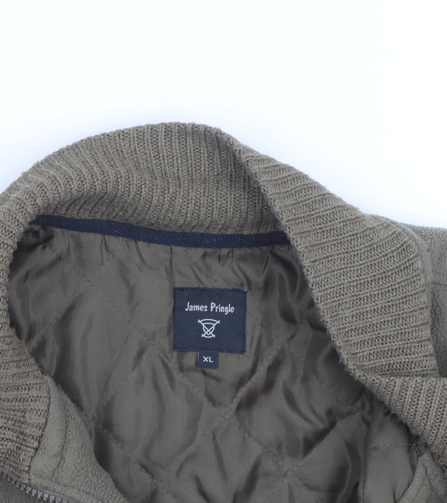 James Pringle Men's Brown XL Fleece Knit Zip Jacket