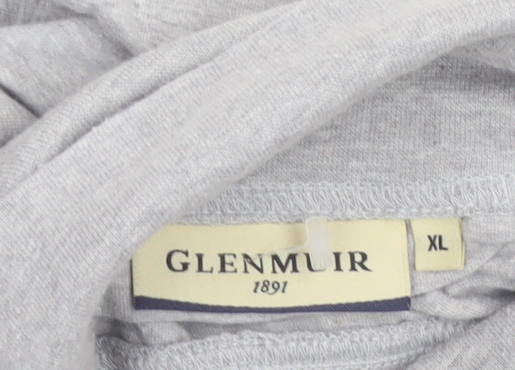 Glenmuir Men's Grey XL Long Sleeve Roll Neck Cotton T-Shirt