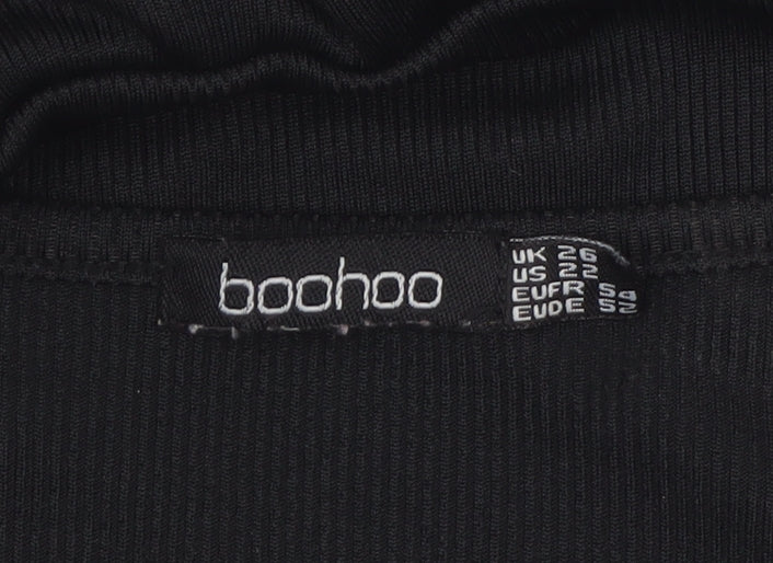 Boohoo Women’s Black Plus Size 26 Long Sleeve Jersey Tunic Top