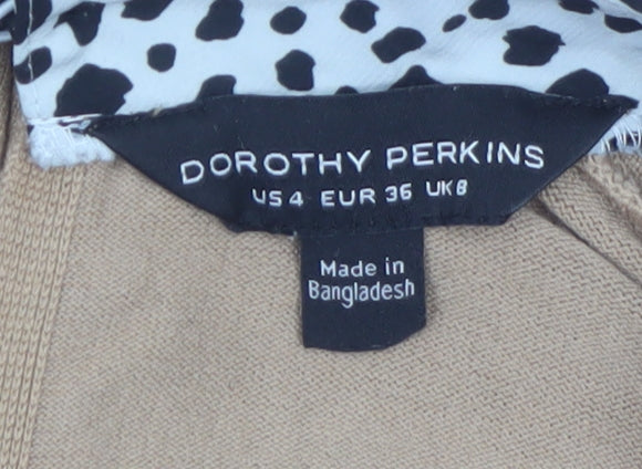 Dorothy Perkins Women’s Beige Collared Pullover Jumper Size 8