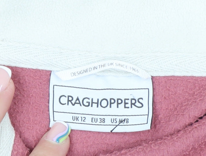 Craghoppers Women Pink 1/2 Zip Fleece Sweatshirt UK 12
