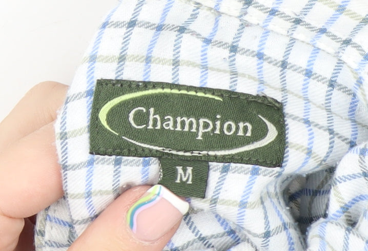 Champion Men's Blue Check Button-Up Long Sleeve Casual Shirt M