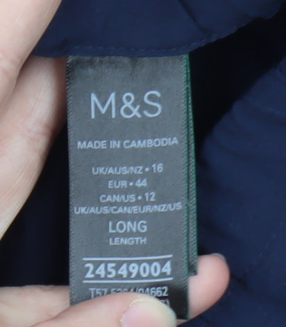 Marks and Spencer Men's Blue Regular Fit Drawstring Trousers Size 16