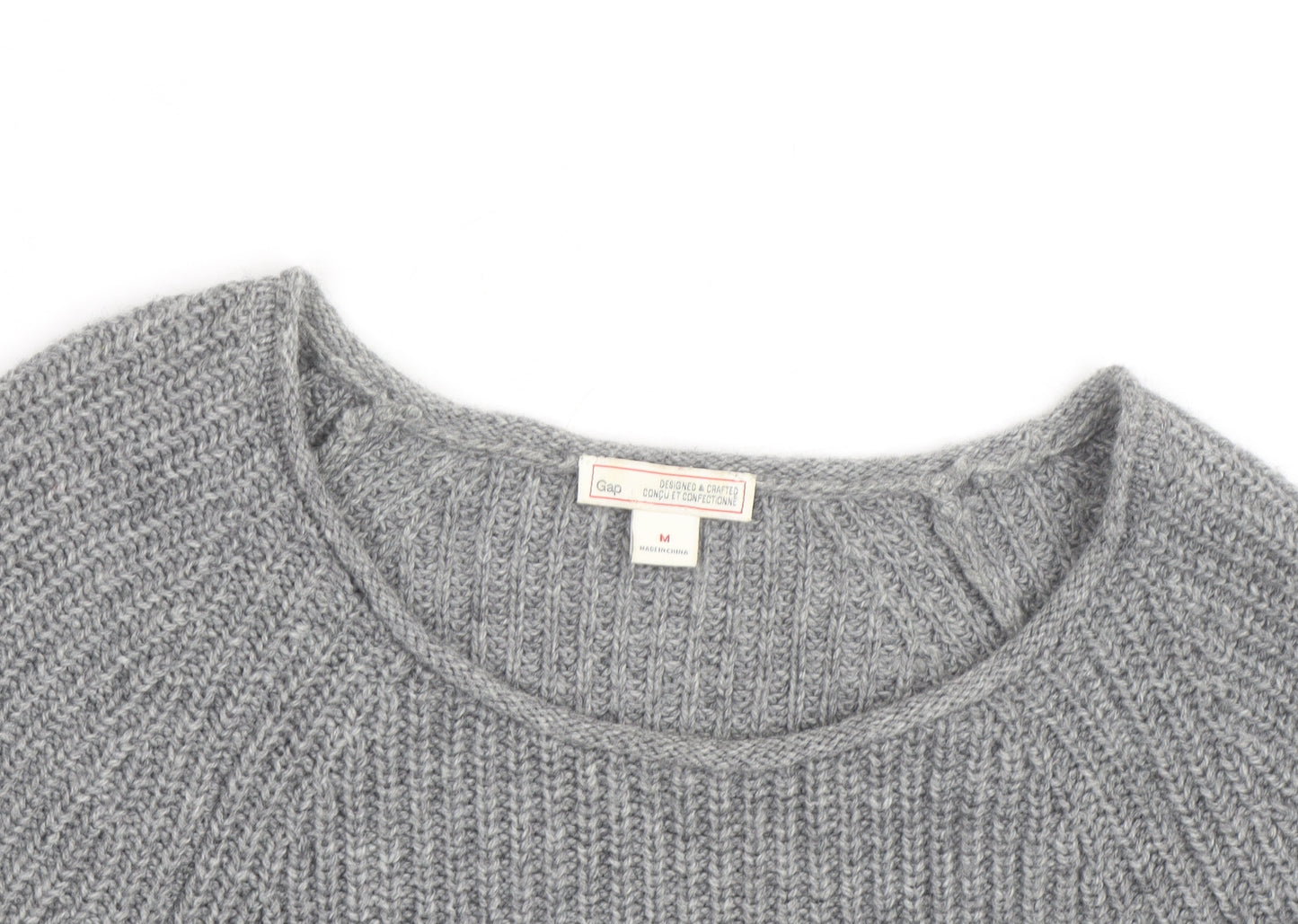 Gap Mens Grey Wool Blend Chunky Knit Crew Neck Jumper M