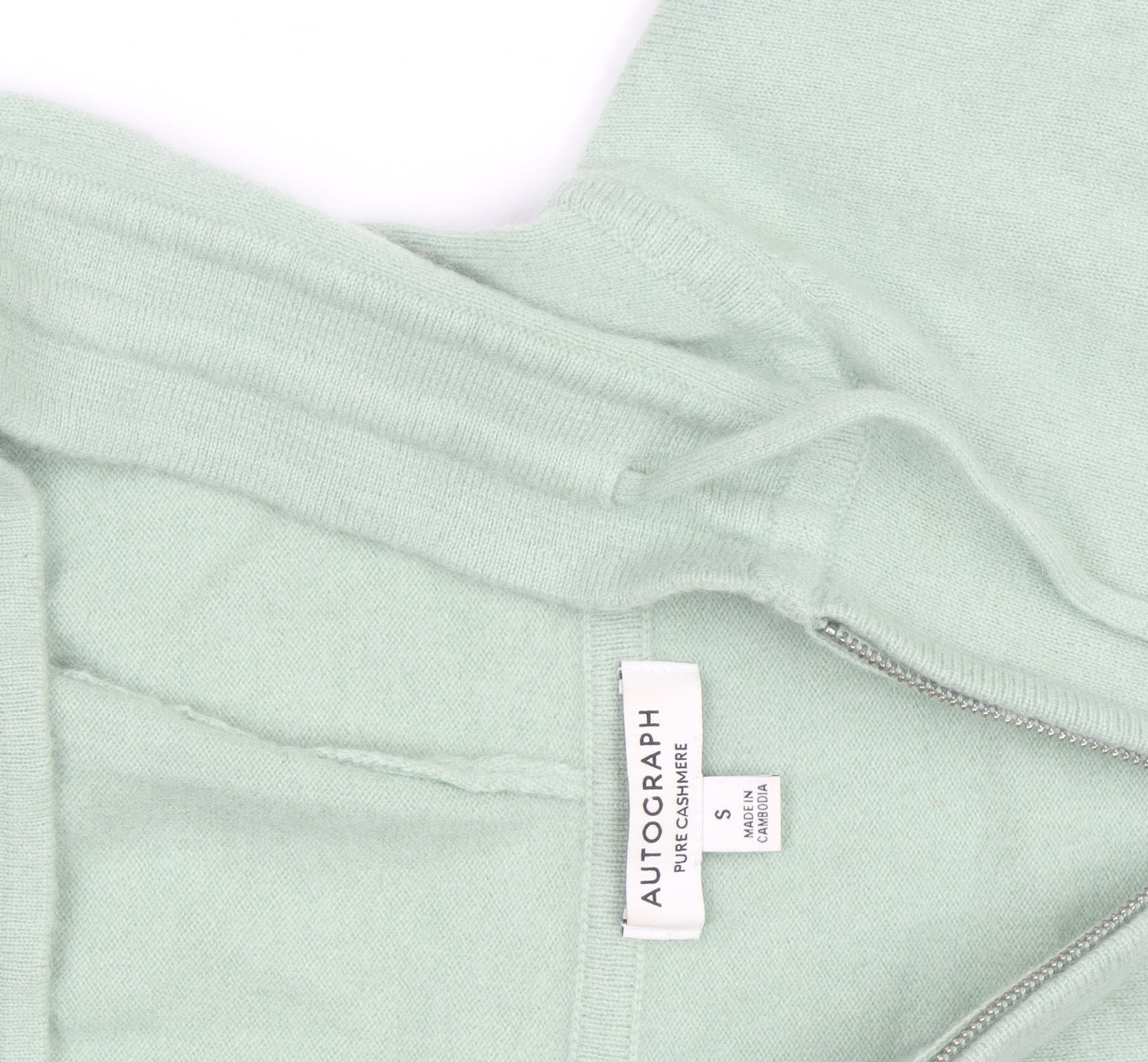Marks and Spencer Autograph Women's Green Cashmere Full Zip Hoodie Size S
