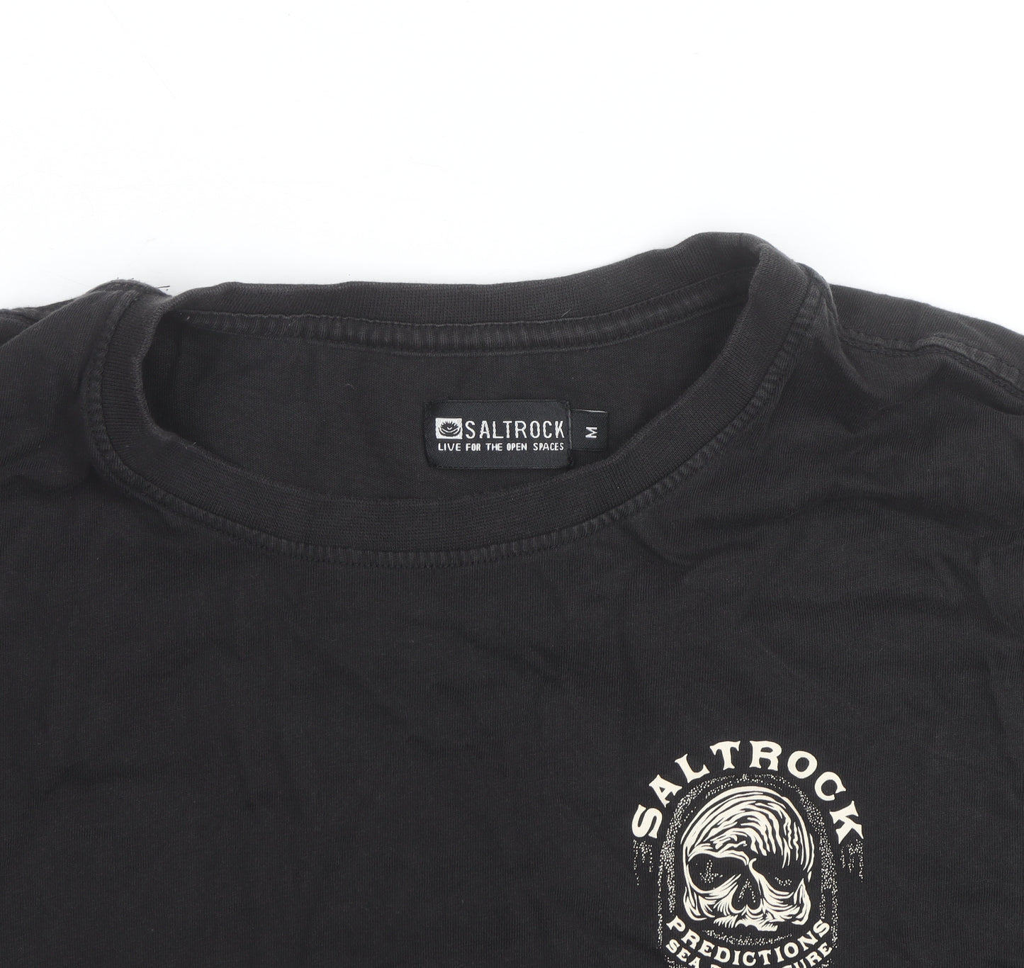 Saltrock Men's Black Graphic Skull Short Sleeve Cotton T-Shirt M