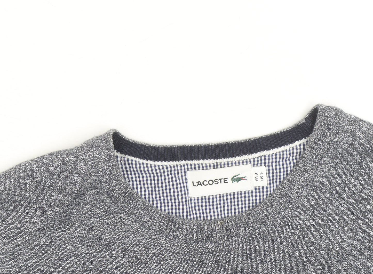 Lacoste Men's Grey Cotton Crew Neck Jumper Size S