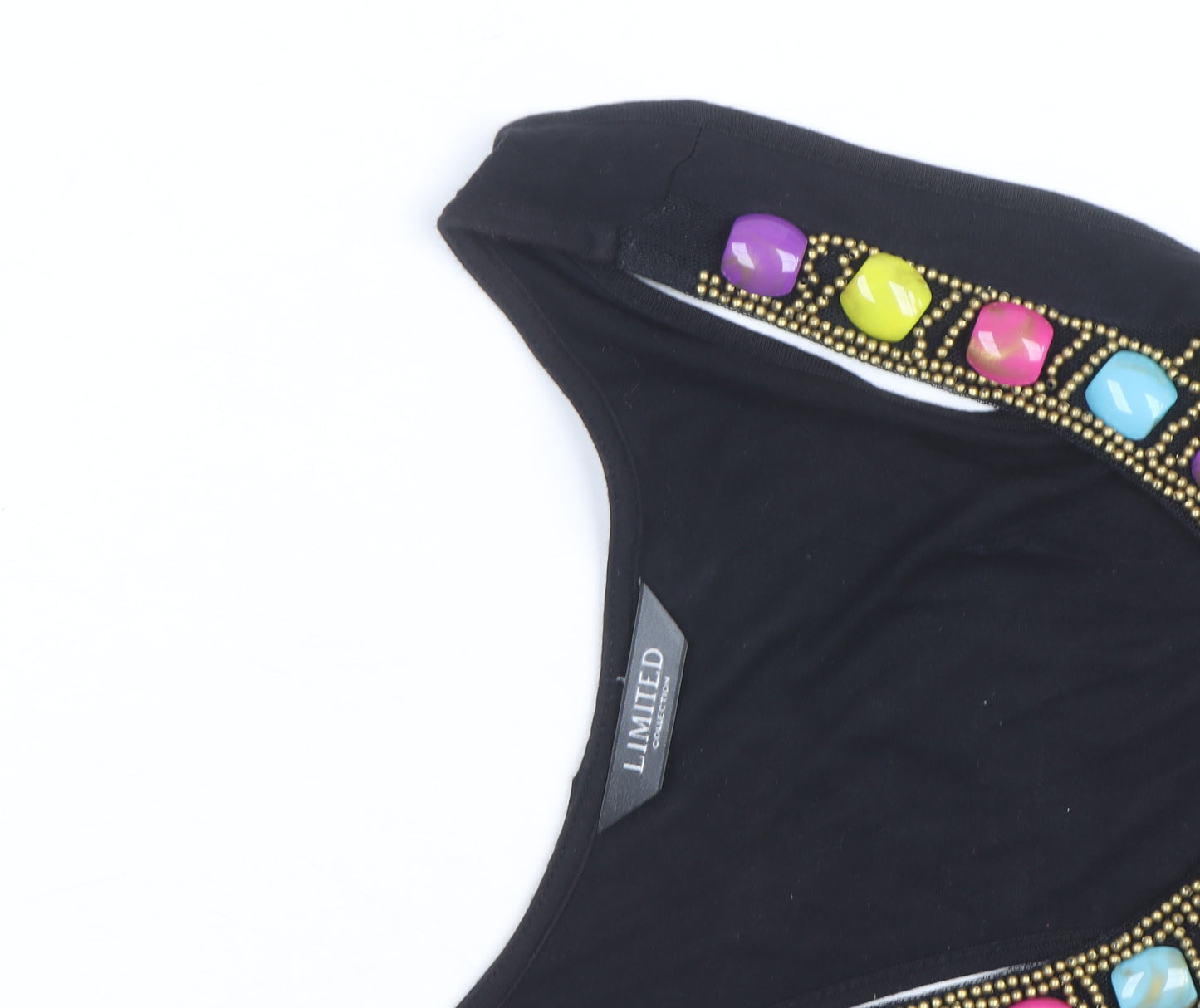 Marks and Spencer Limited Collection Women’s Black Beaded Bubble Hem Dress Size 12