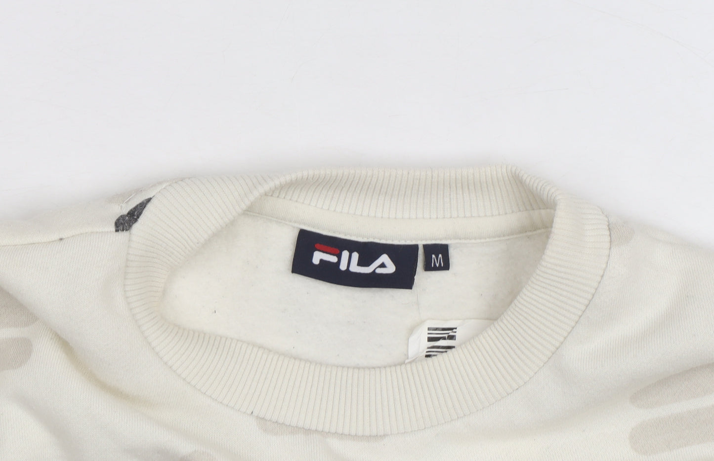 FILA Men's Beige Graphic Logo Pullover Sweatshirt Size M