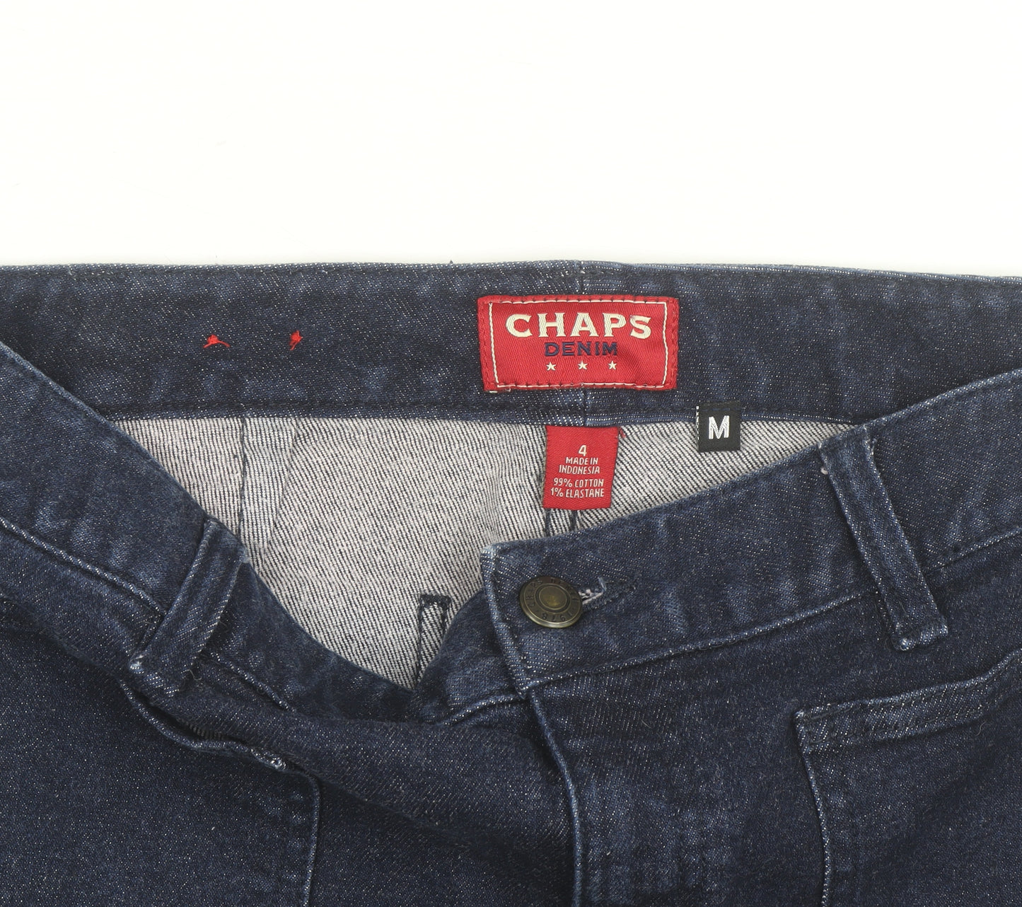 Chaps Men Blue Denim Chino Shorts Medium Regular Fit