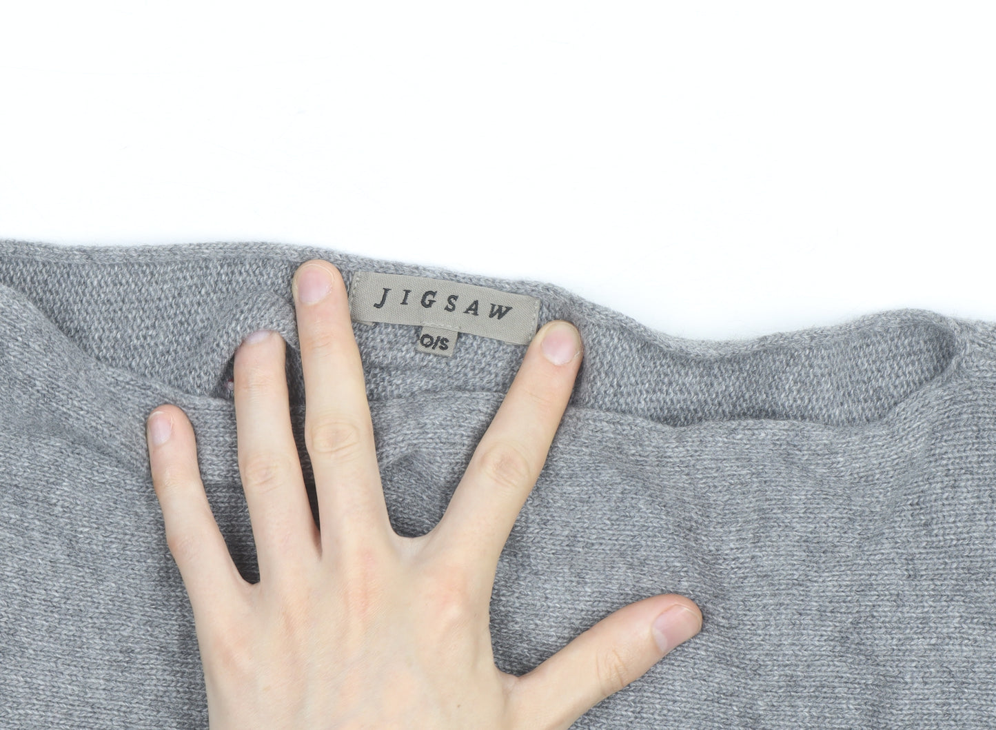 Jigsaw Women’s Grey Cashmere Cape Jumper One Size Relaxed Fit
