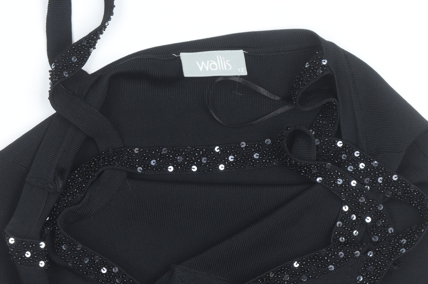 Wallis Women's Black Sequin Camisole Tank Top Size 12