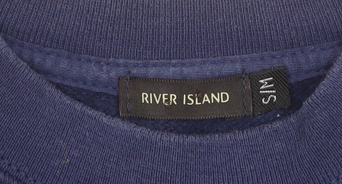 River Island Men's Blue New York City Graphic Pullover Sweatshirt Size S