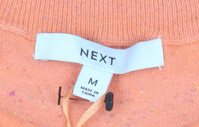 NEXT Women's Orange Crew Neck Short Sleeve Pullover Jumper Size 14