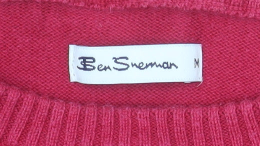 Ben Sherman Women's Red Striped Cotton Knit Jumper Size M