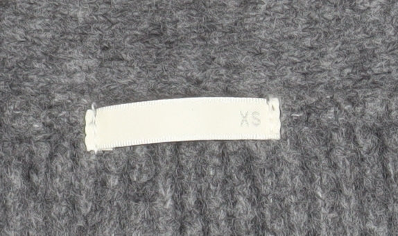 GU Womens Grey Chunky Knit V-Neck Cardigan XS