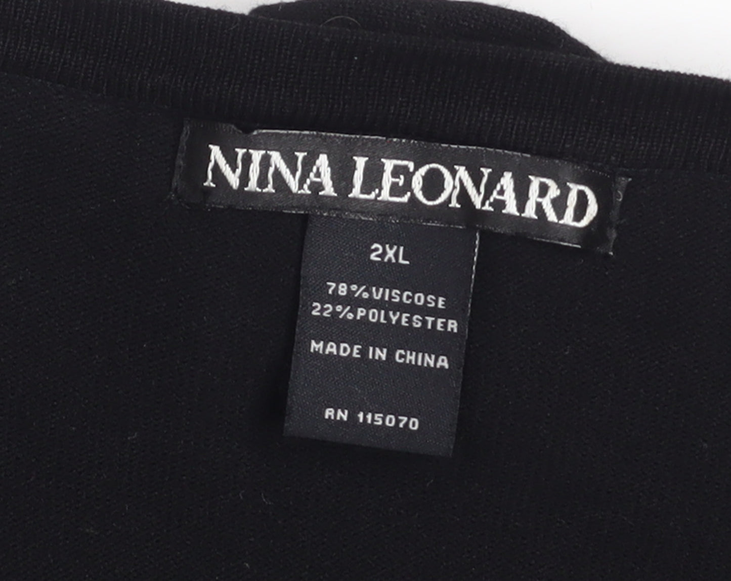 Nina Leonard Women’s Black Ruffle Edge Knit Cardigan 2XL