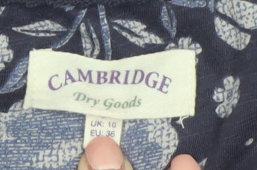 Cambridge Dry Goods Womens Blue Floral Wrap Dress UK 10 Cotton