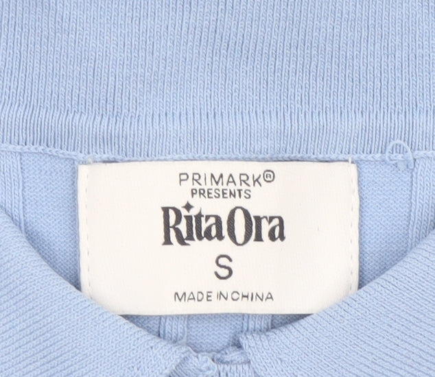 Primark Women’s Blue Collared Henley Knit Jumper Size S