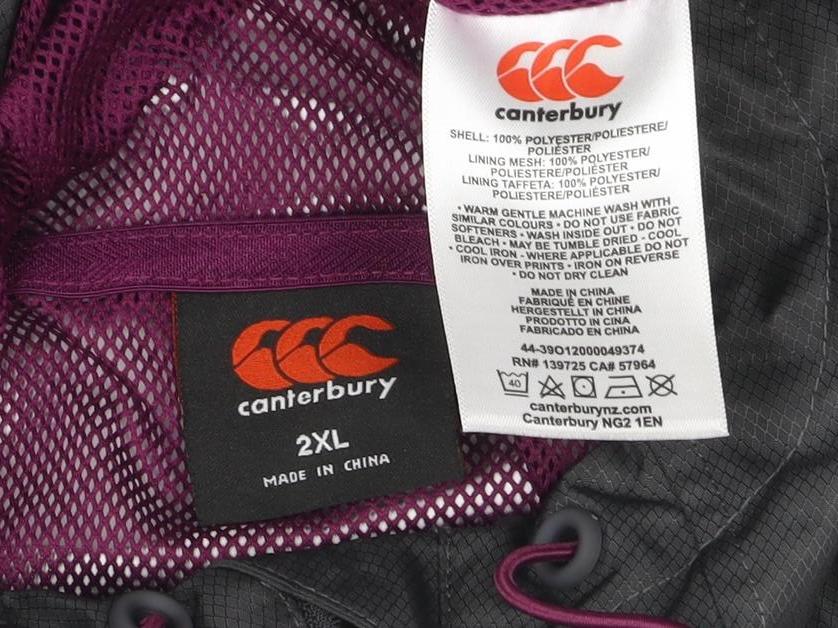 Canterbury Men’s Grey 2XL Waterproof Hooded Rugby Jacket IRFU