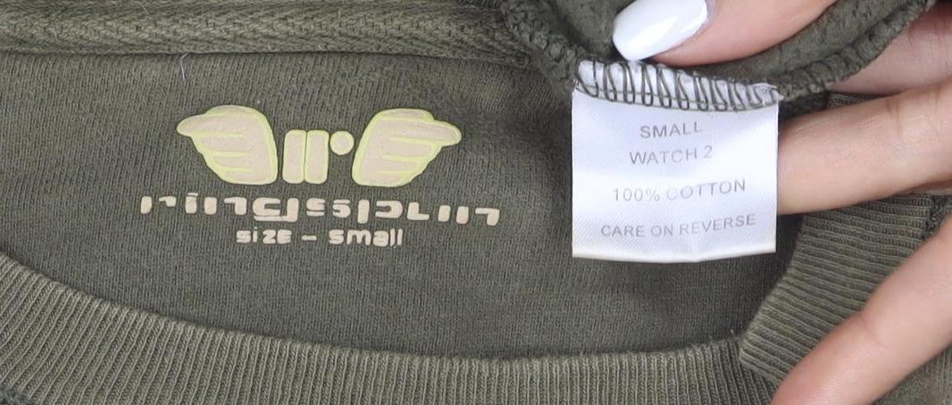 Watch2 Mens Green Small Pullover Crew Neck Sweatshirt