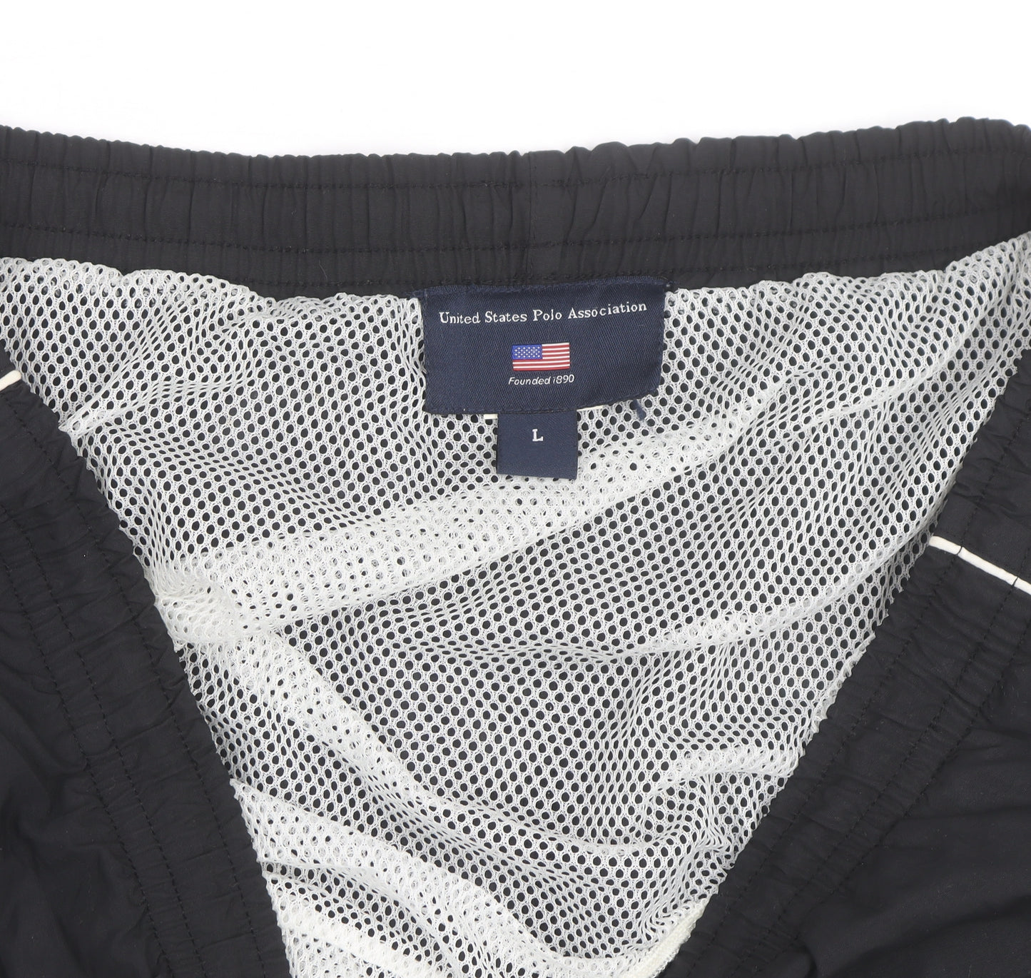 US Polo Assn Men's Black L Swim Shorts Nylon Quick Dry Lined