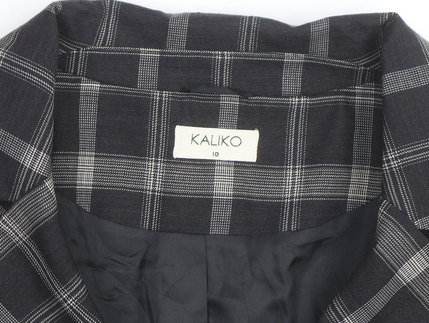 Kaliko Women Black Check Single-Breasted Blazer Size 10