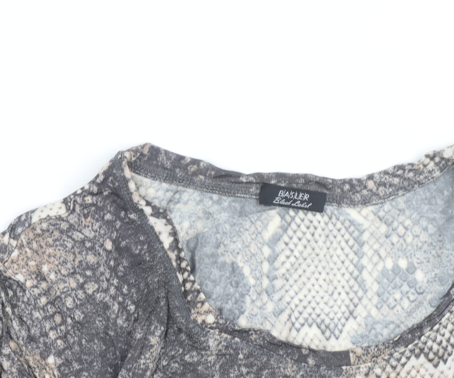 Basler Women’s Grey Snake Print Long Sleeve Jersey Top Size 12