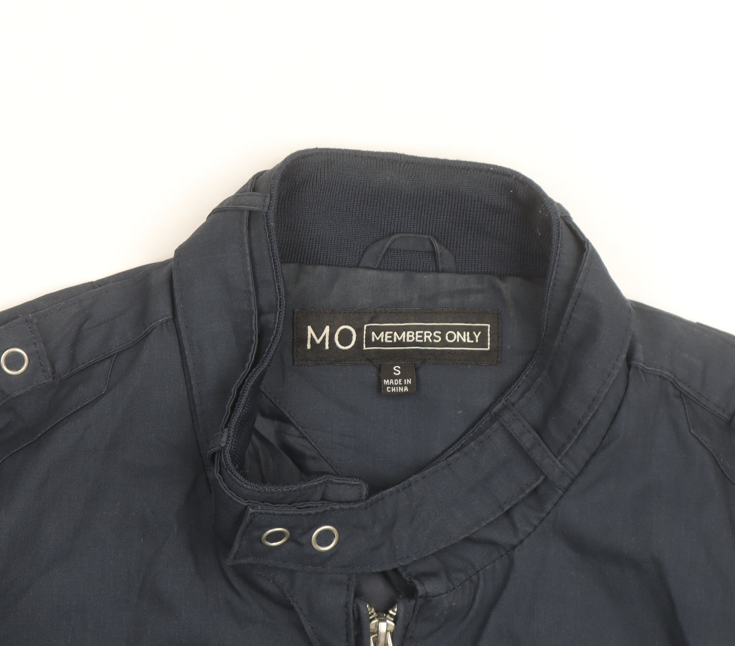 Members Only Men's Blue Bomber Jacket S Cotton Nylon Zip Up