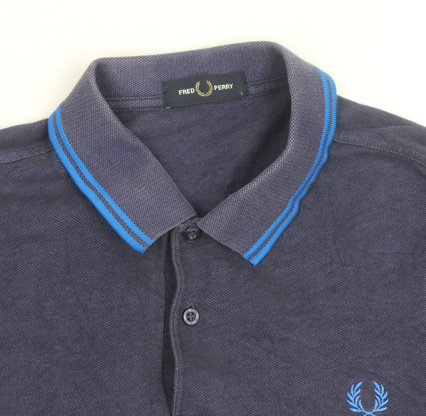 Fred Perry Men's Blue Cotton Polo Shirt Size L Classic Preppy Style