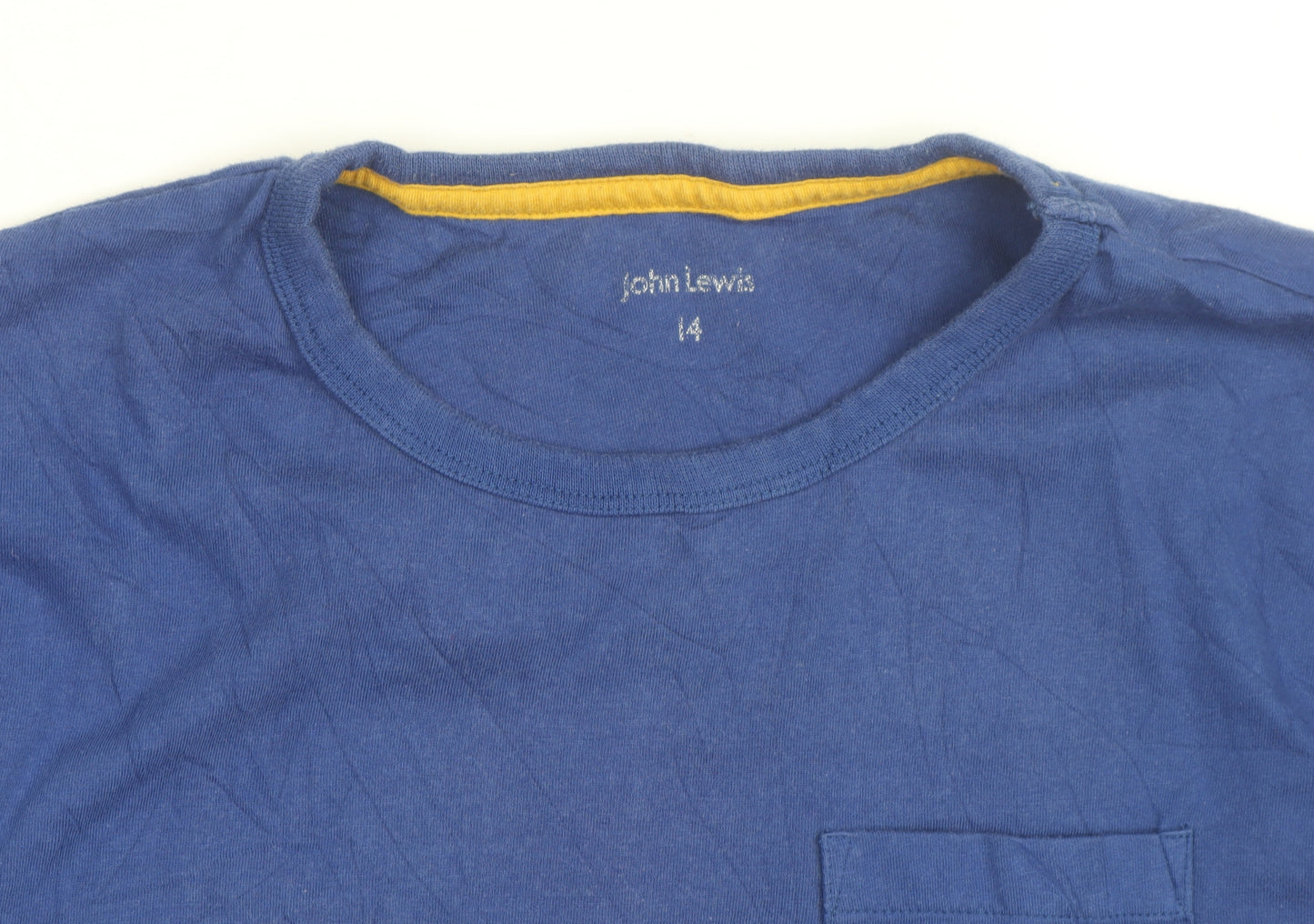John Lewis Women's Blue Long Sleeve Cotton Basic T-Shirt Size 14