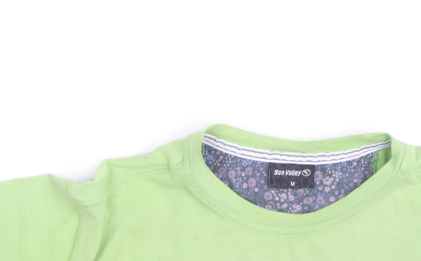 Sun Valley Men's Green Graphic Print Cotton Crew Neck T-Shirt M