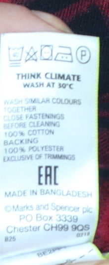 Marks and Spencer Men's Red Check Flannel Jacket Size L