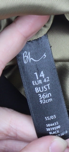 BHS Women Black Size 14 Classic Single-Breasted Blazer Jacket