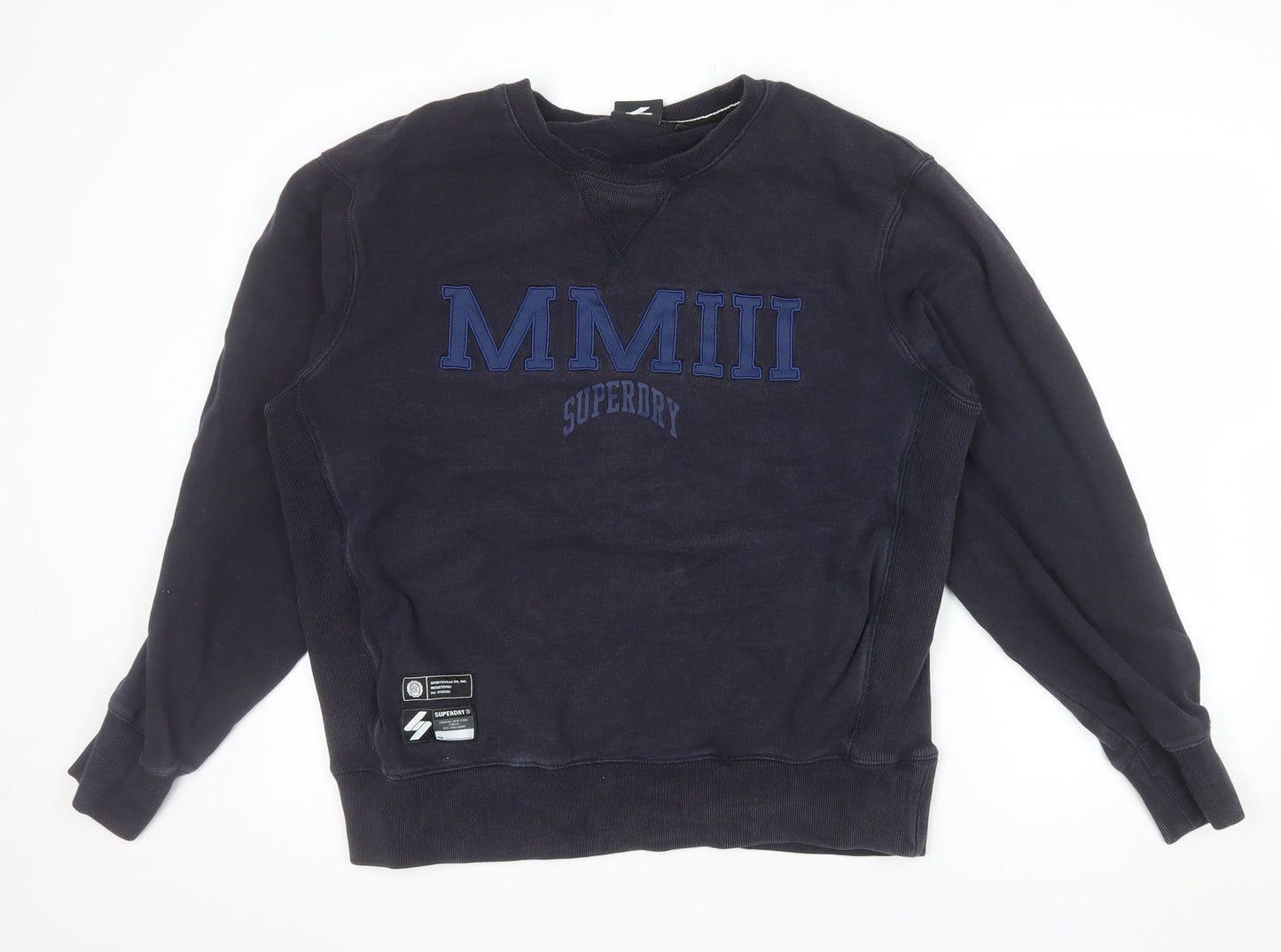 Superdry Men's Blue XL Crew Neck Pullover Sweatshirt