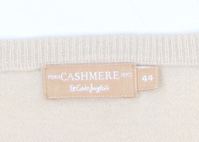 El Corte Inglés Women Beige 100% Cashmere Cardigan Size 16